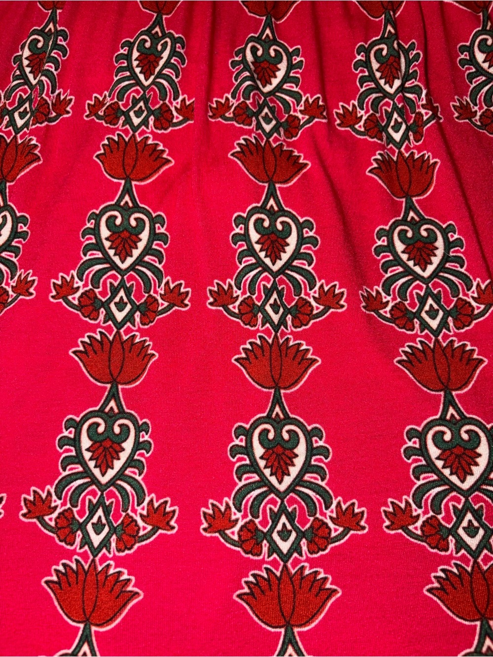 Anthropologie Bl^nk London Stephanie Floral V-Neck Peasant Top Red/Beige Small - Picture 6 of 7